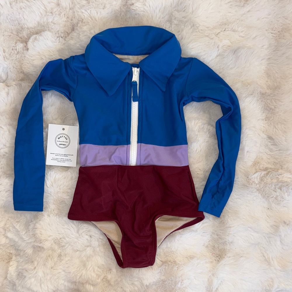 Mott50 Blue and Purple Long Sleeve Swimsuit